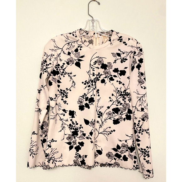 Vintage Womens Top Size 12 Floral Lettuce Hem Romantic Whimsigoth Fairy 70s FLAW - Picture 1 of 11